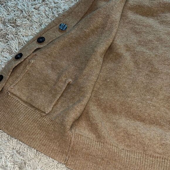 LORD & TAYLOR Cardigan Lambs Wool Brown/Cream Sweater Top Size L - Picture 12 of 12